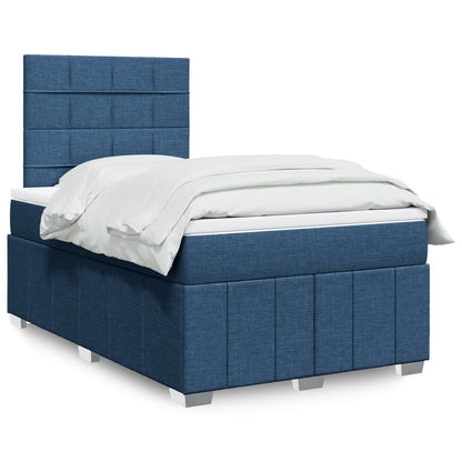Cama Box Spring Con Colchón Tela Gris Taupe