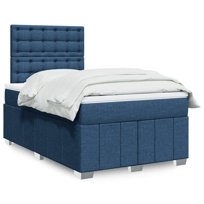 Cama Box Spring Con Colchón Tela Gris Taupe