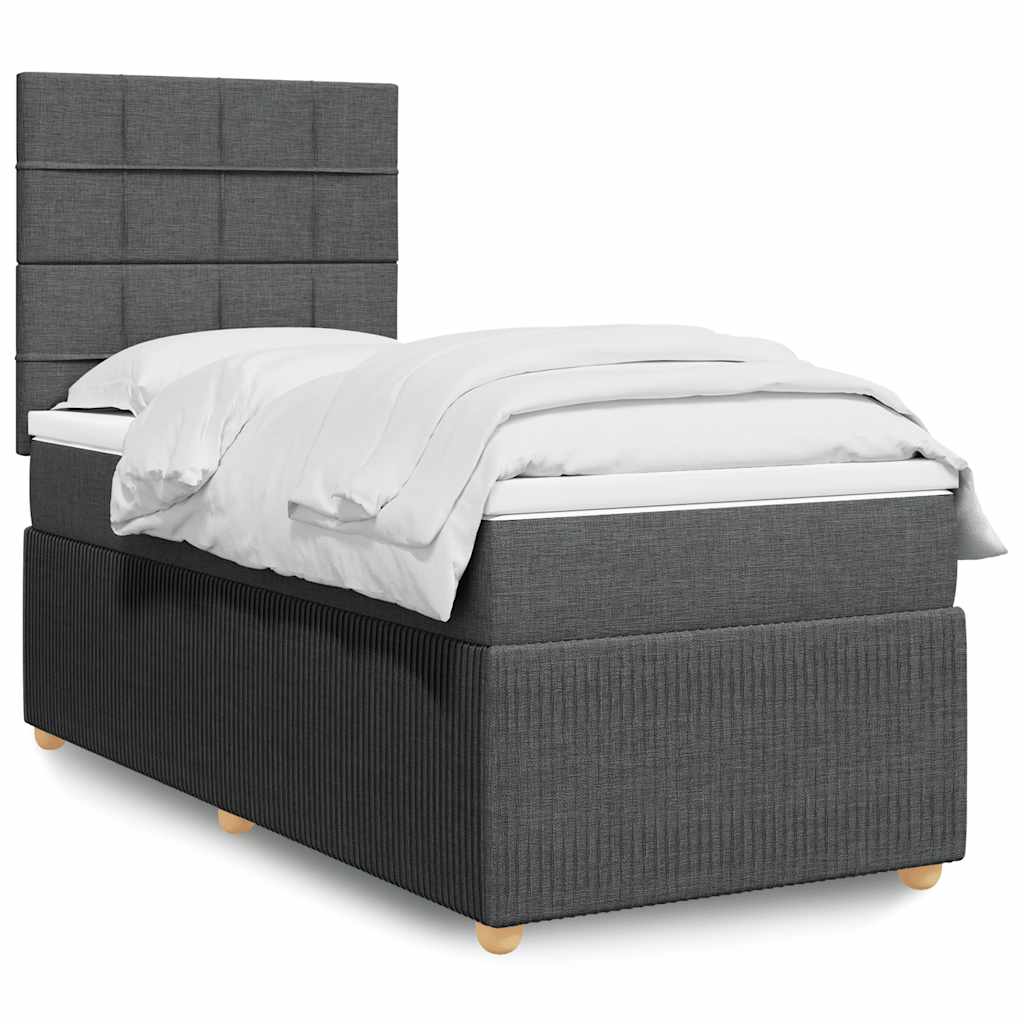 Cama Box Spring Con Colchón Tela