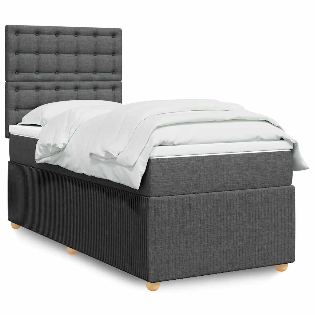 Cama Box Spring Con Colchón Tela