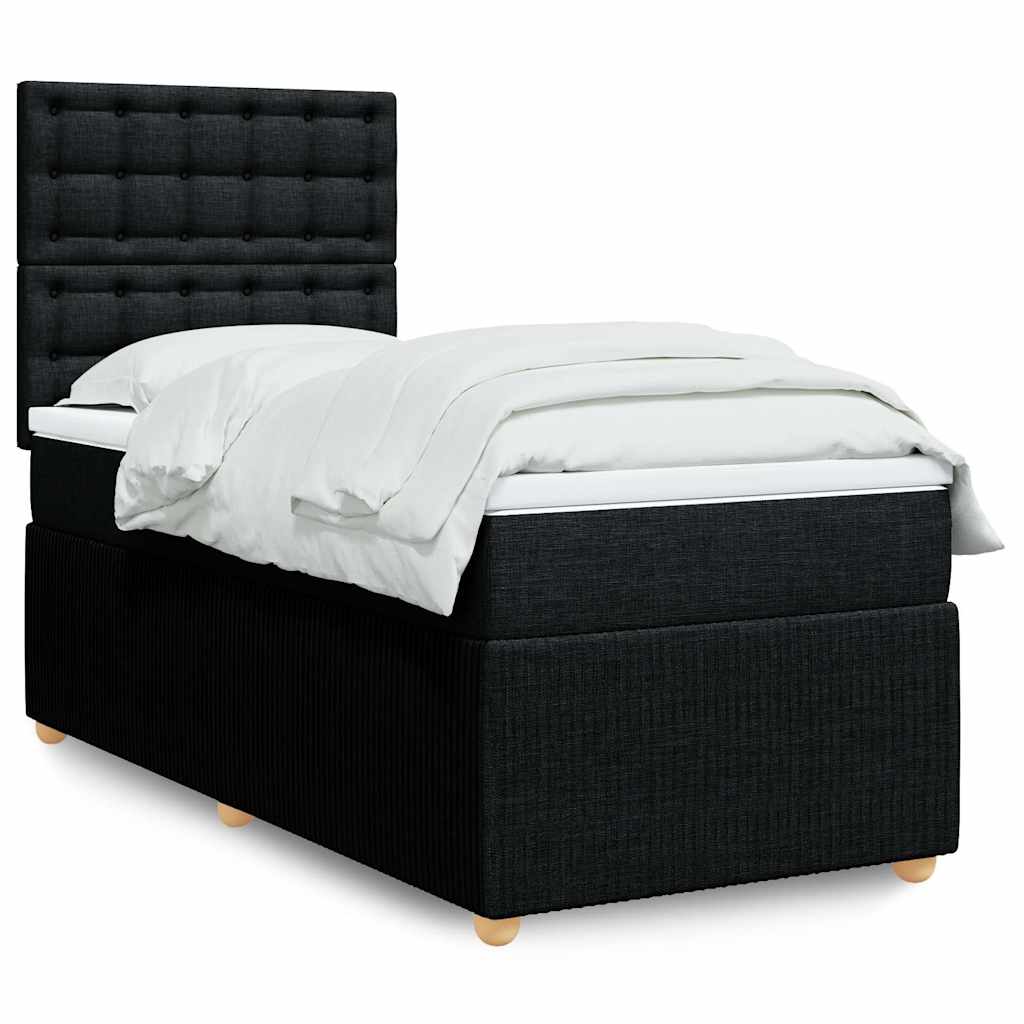 Cama Box Spring Con Colchón Tela