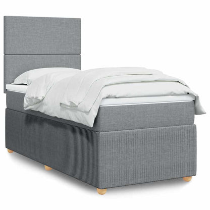 Cama Box Spring Con Colchón Tela