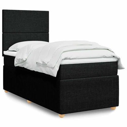 Cama Box Spring Con Colchón Tela