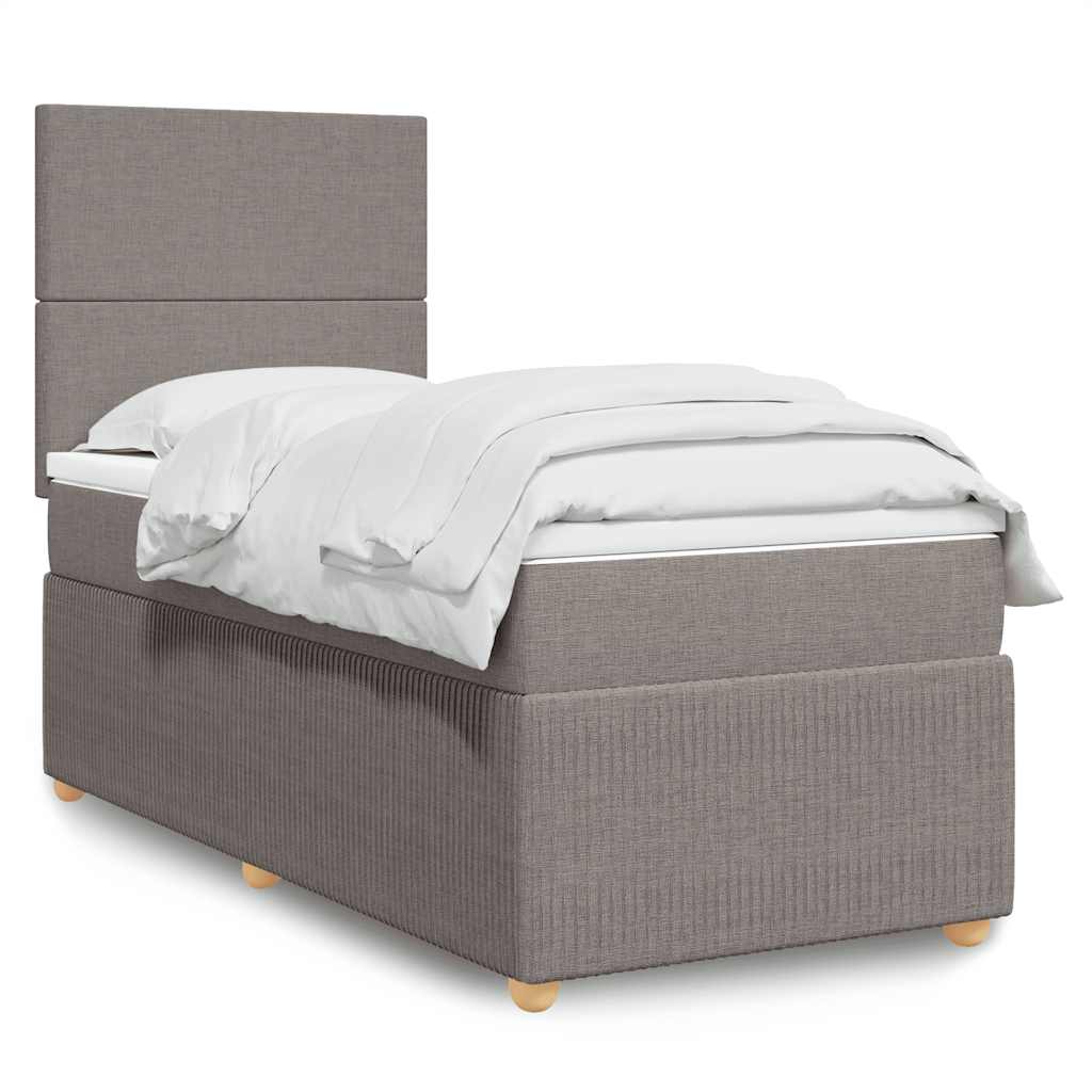 Cama Box Spring Con Colchón Tela