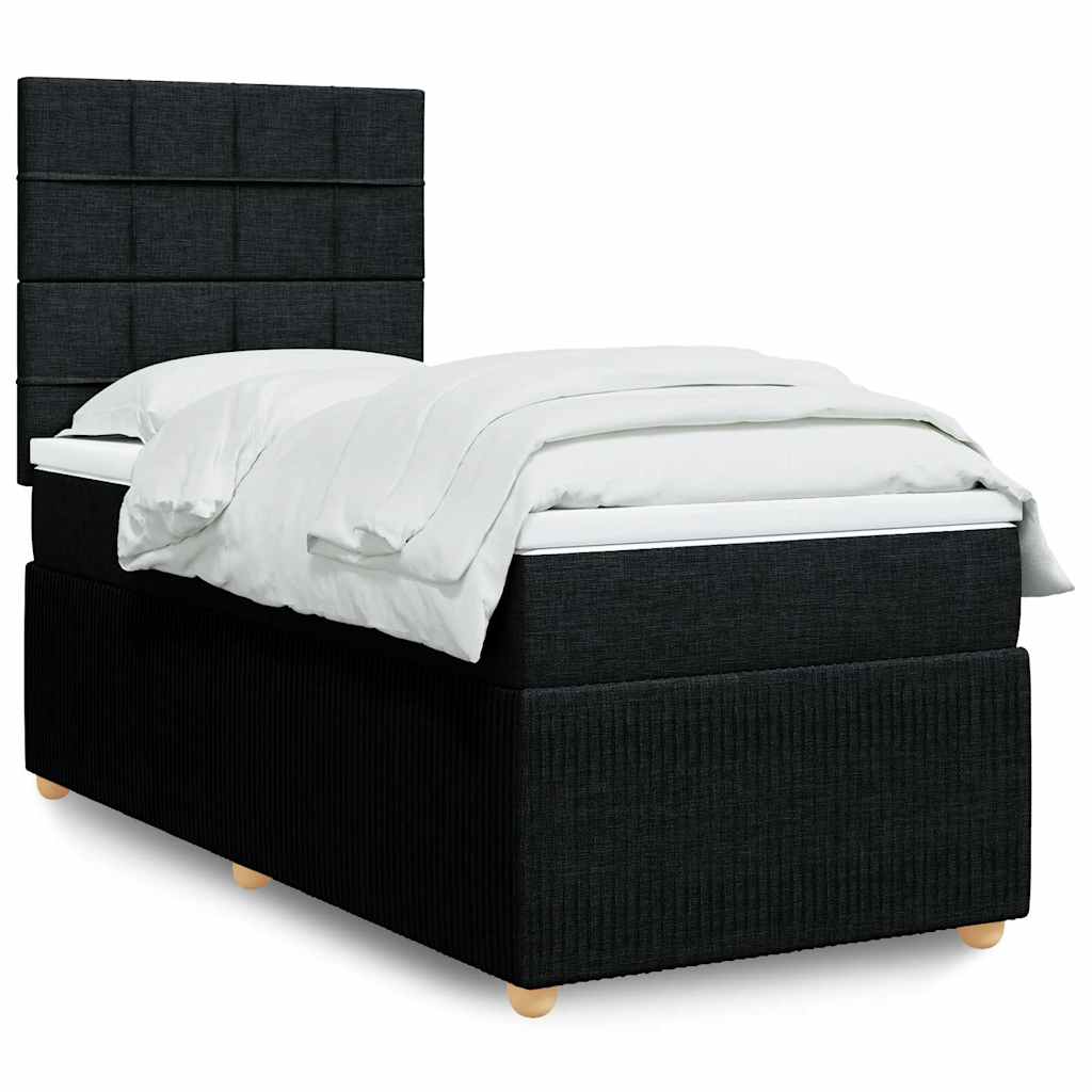Cama Box Spring Con Colchón Tela