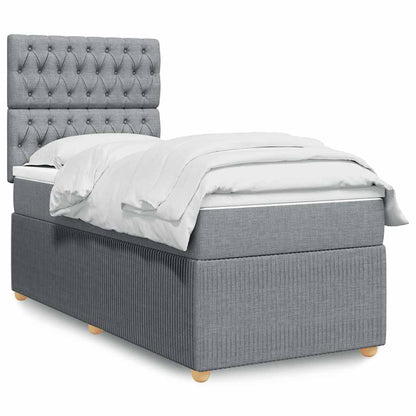 Cama Box Spring Con Colchón Tela