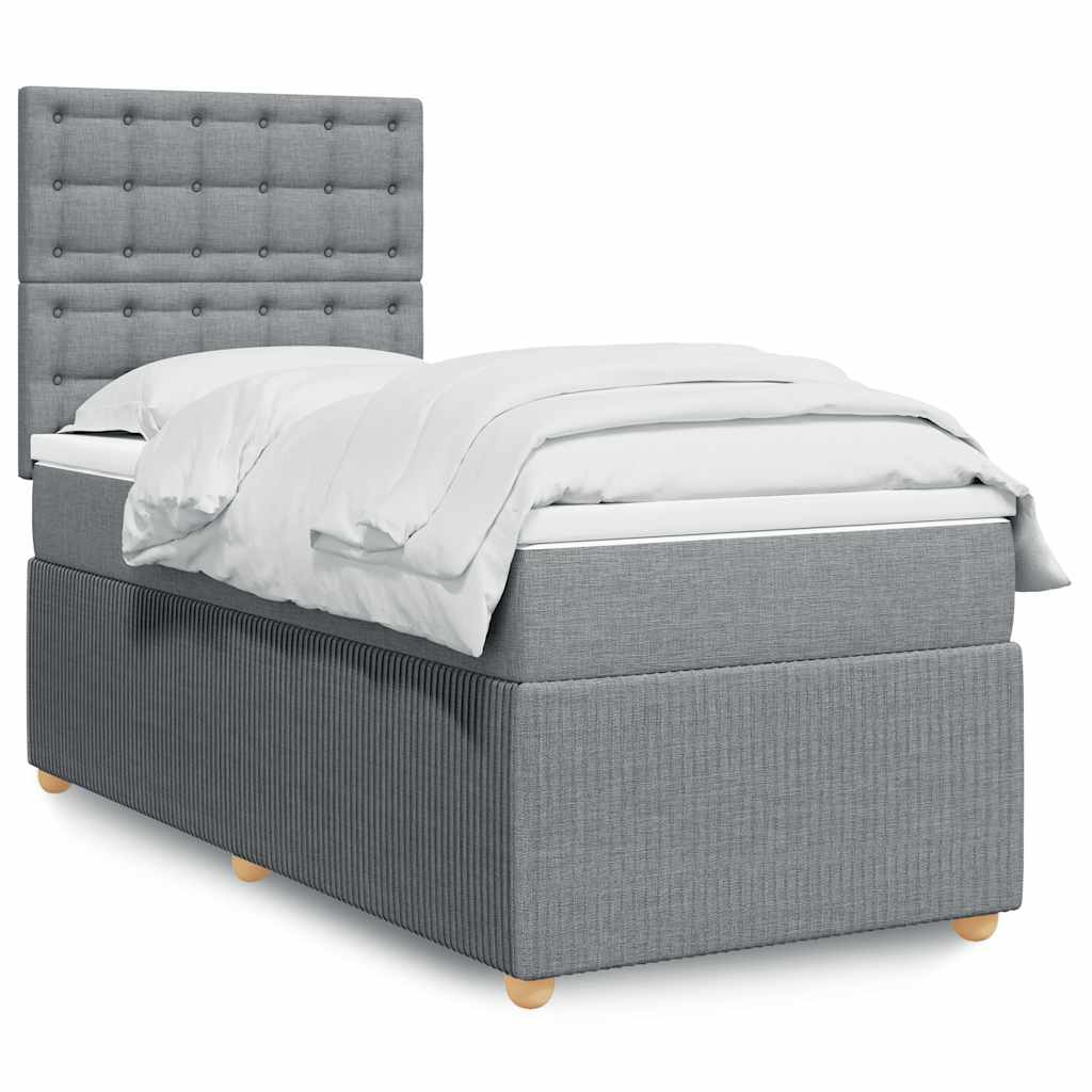 Cama Box Spring Con Colchón Tela