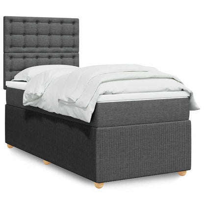 Cama Box Spring Con Colchón Tela