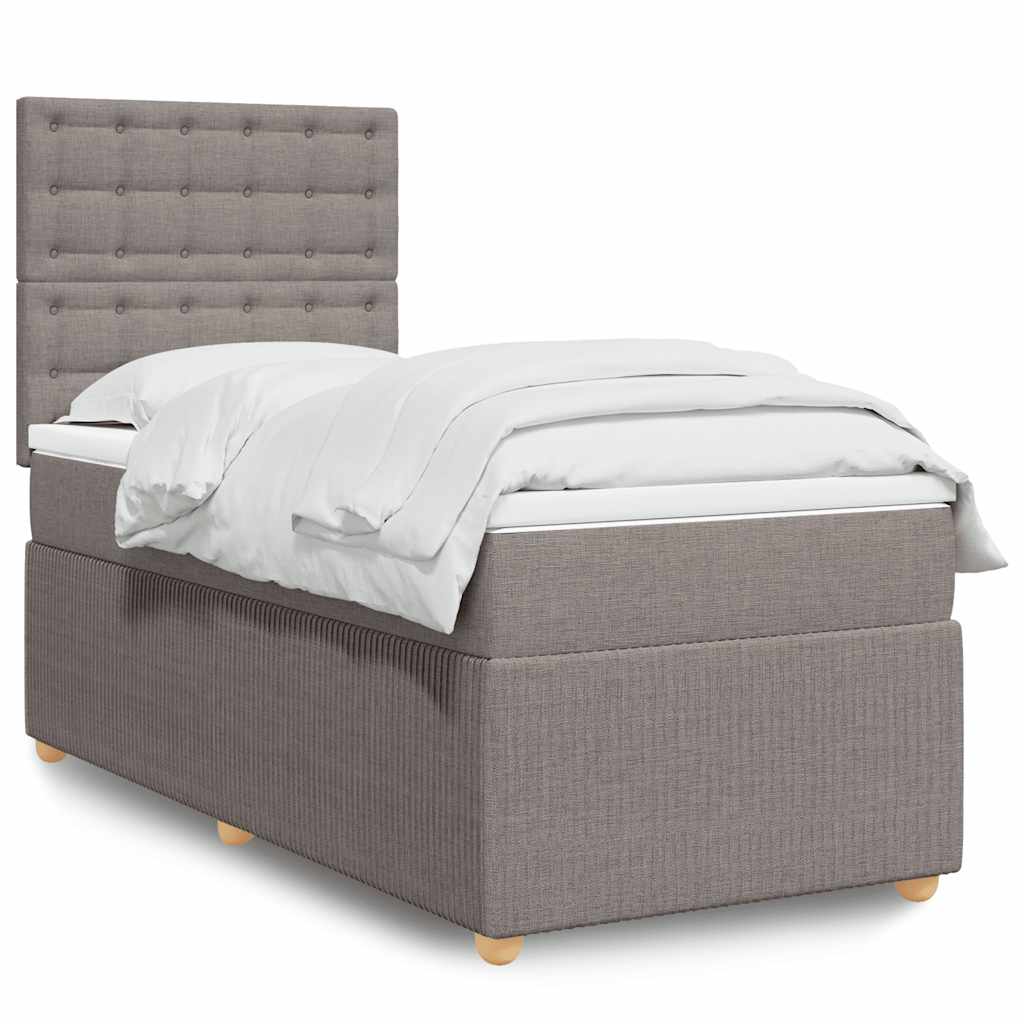 Cama Box Spring Con Colchón Tela