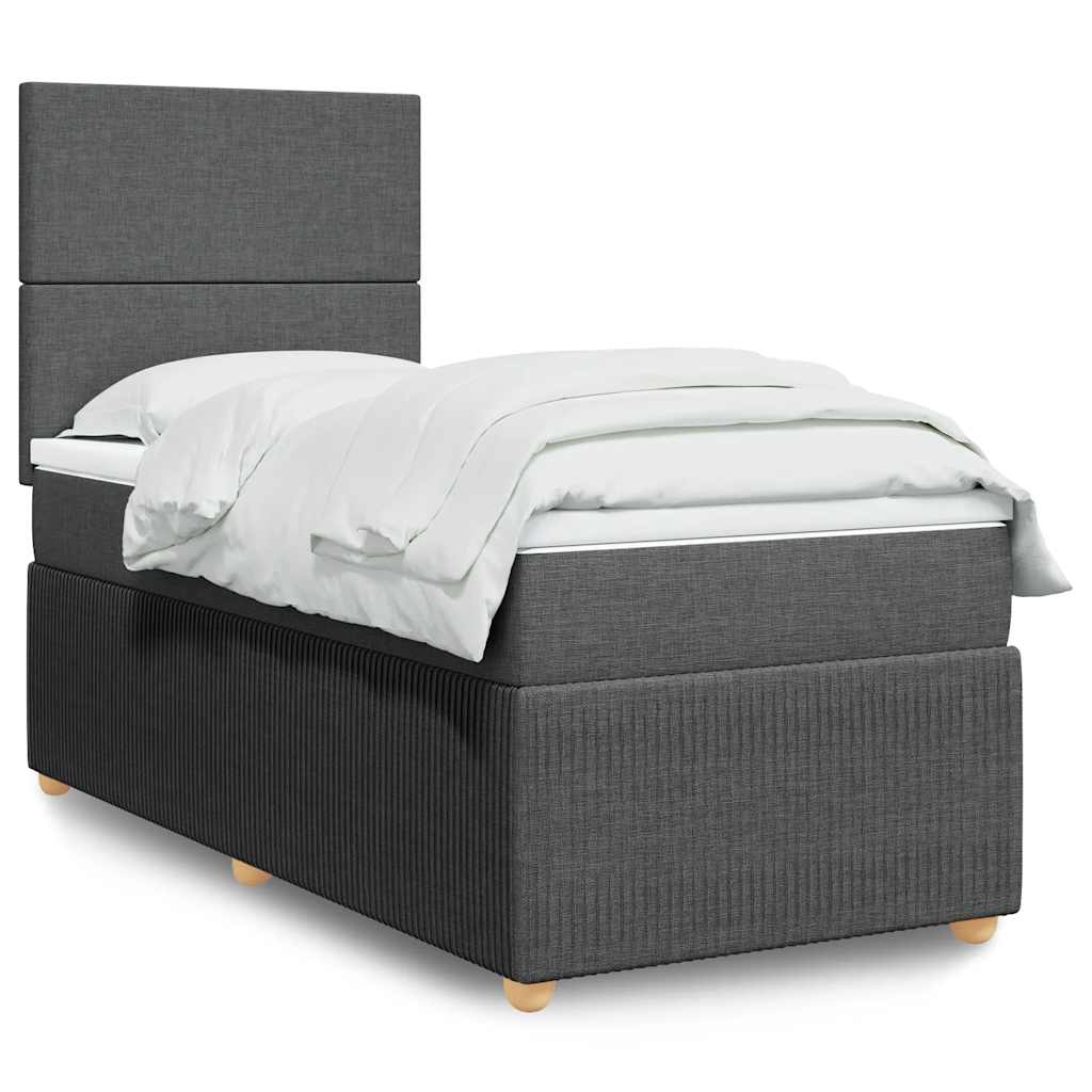 Cama Box Spring Con Colchón Tela