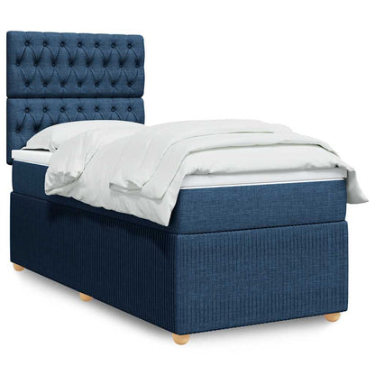 Cama Box Spring Con Colchón Tela