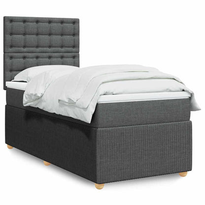 Cama Box Spring Con Colchón Tela
