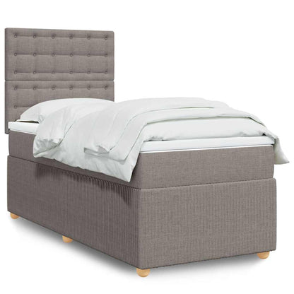 Cama Box Spring Con Colchón Tela