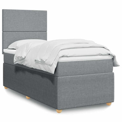 Cama Box Spring Con Colchón Tela