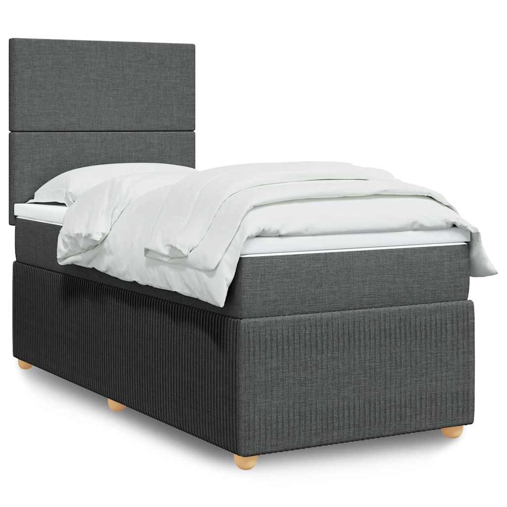 Cama Box Spring Con Colchón Tela