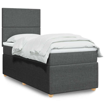 Cama Box Spring Con Colchón Tela