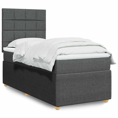 Cama Box Spring Con Colchón Tela