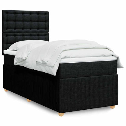 Cama Box Spring Con Colchón Tela