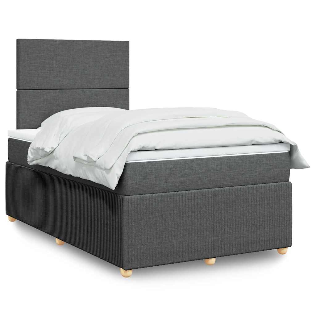 Cama Box Spring Con Colchón Tela