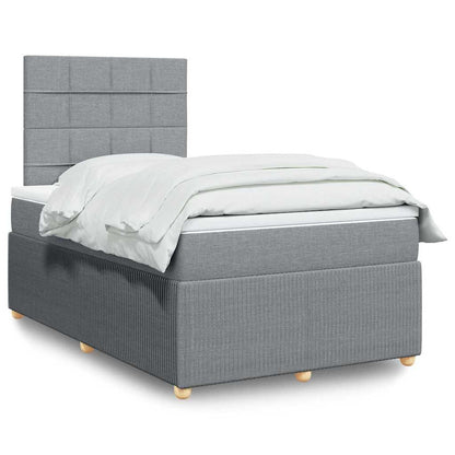 Cama Box Spring Con Colchón Tela