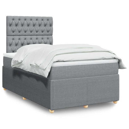 Cama Box Spring Con Colchón Tela