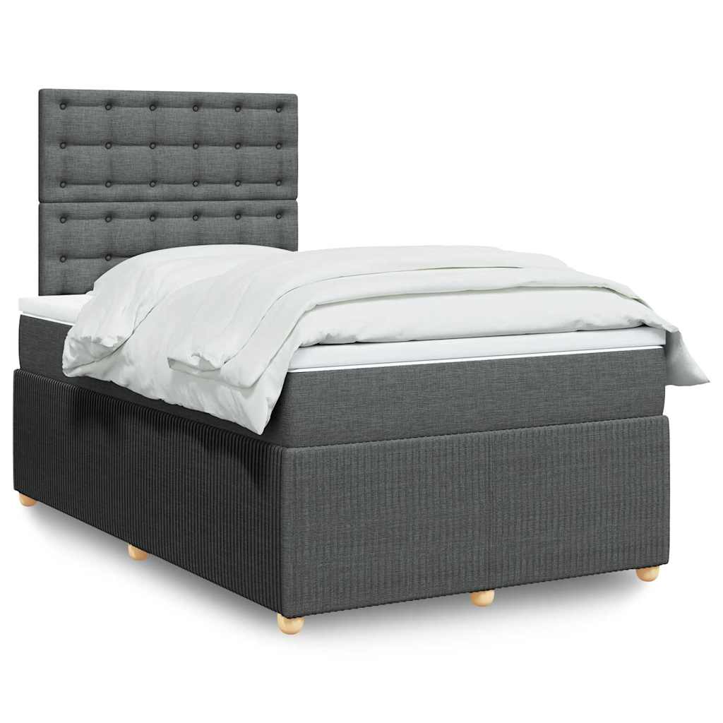 Cama Box Spring Con Colchón Tela