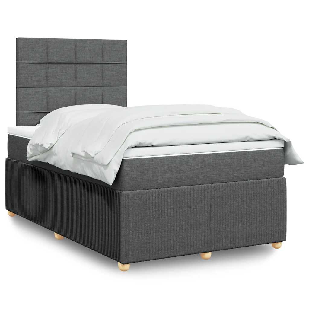 Cama Box Spring Con Colchón Tela