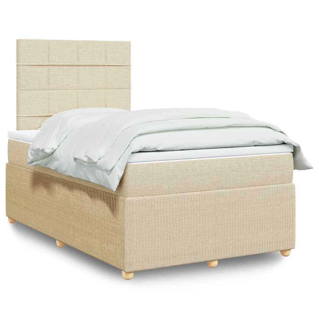 Cama Box Spring Con Colchón Tela