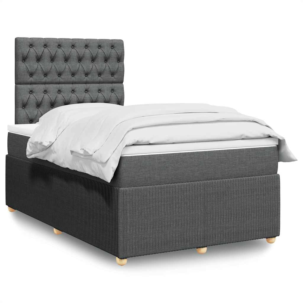 Cama Box Spring Con Colchón Tela