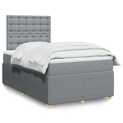 Cama Box Spring Con Colchón Tela