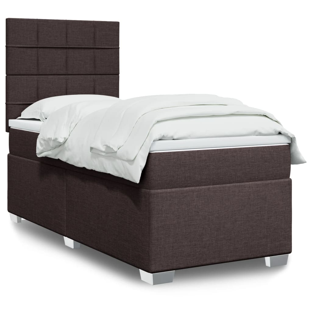 Cama Box Spring Con Colchón Tela