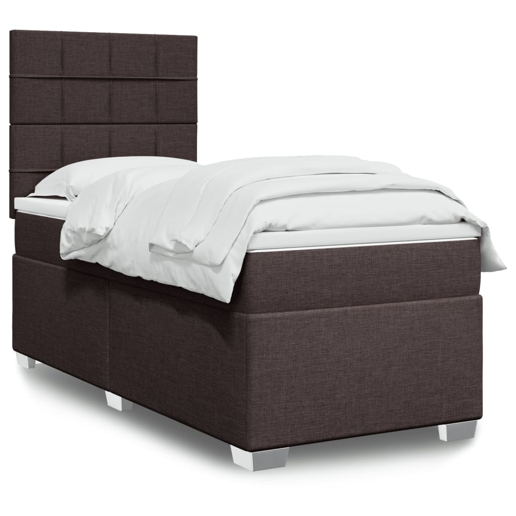 Cama Box Spring Con Colchón Tela
