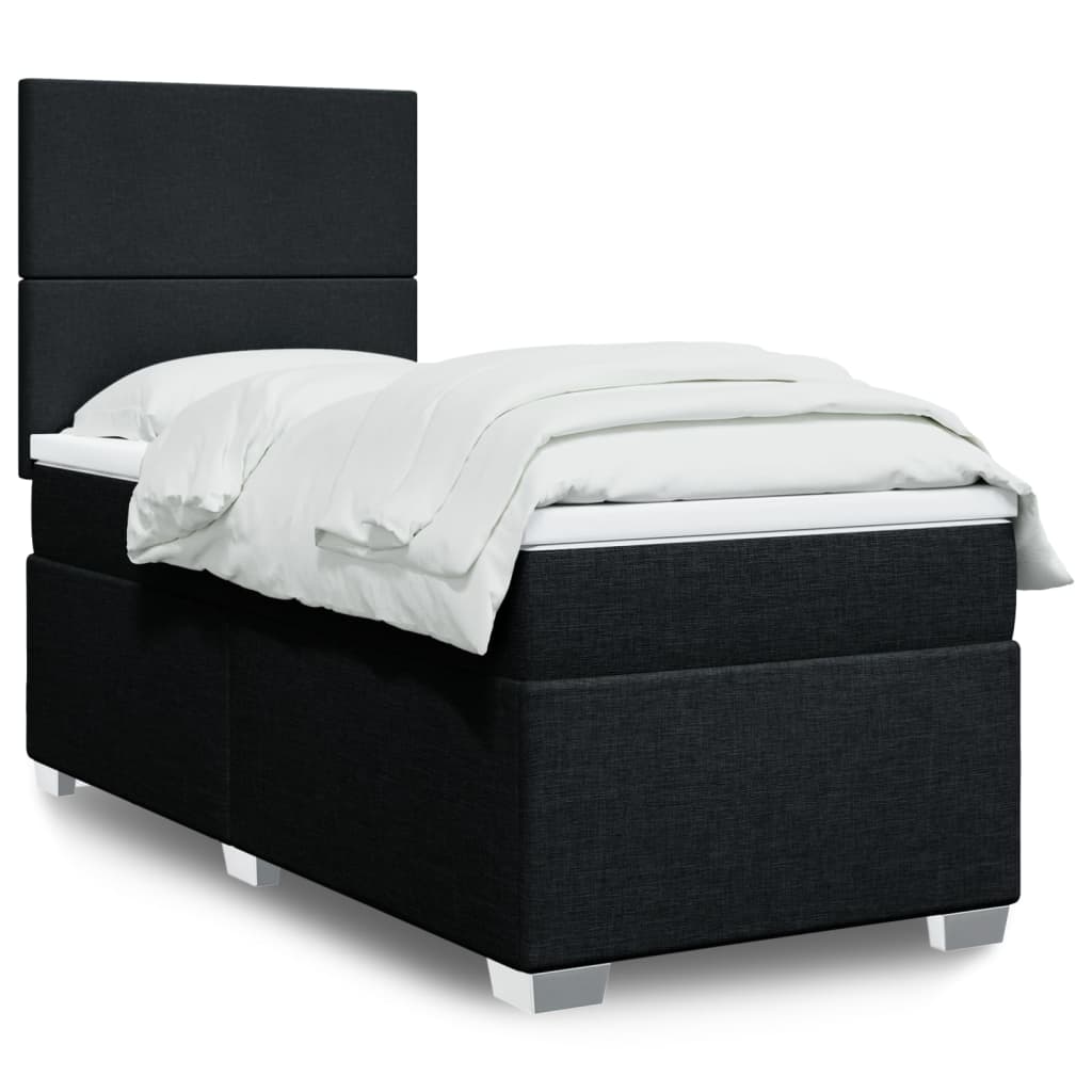 Cama Box Spring Con Colchón Tela