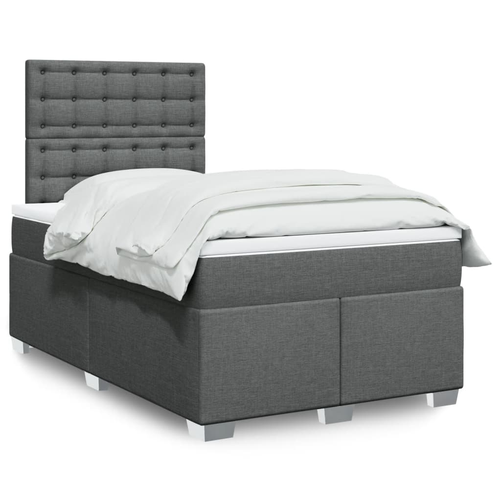 Cama Box Spring Con Colchón Tela