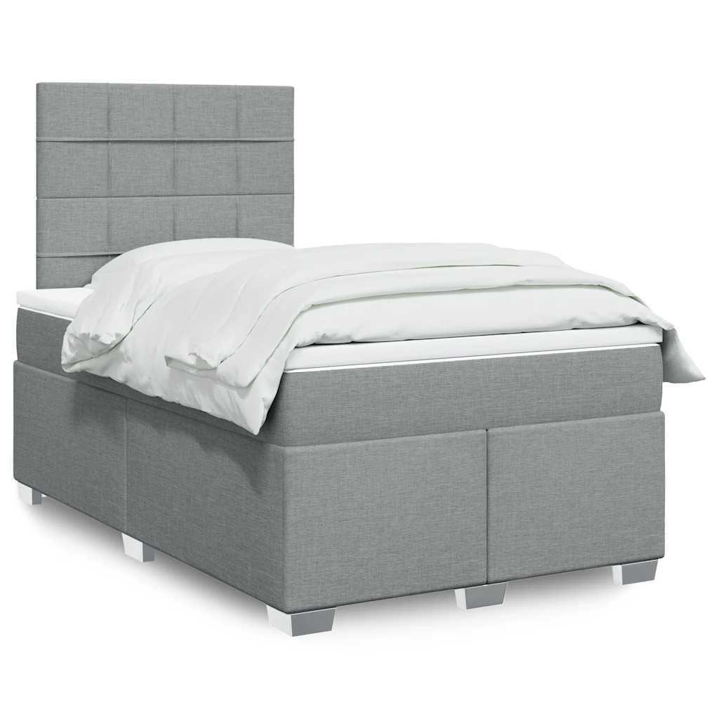 Cama Box Spring Con Colchón Tela