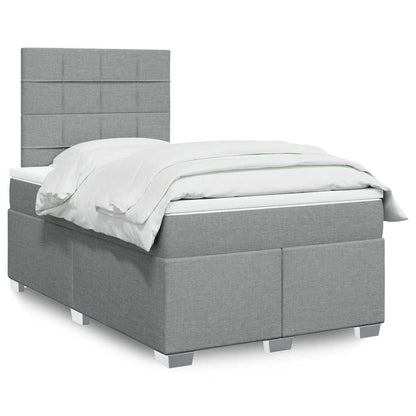 Cama Box Spring Con Colchón Tela