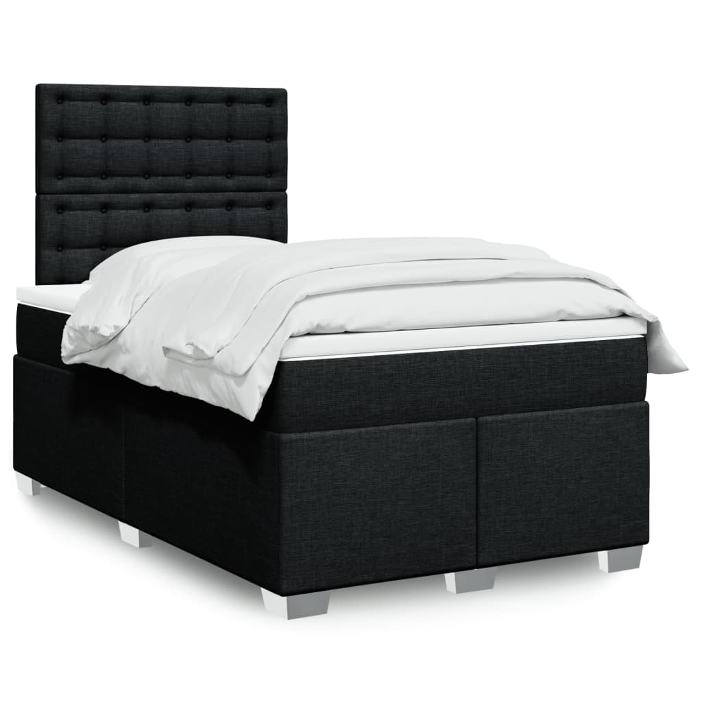 Cama Box Spring Con Colchón Tela