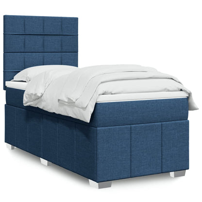 Cama Box Spring Con Colchón Tela Gris Taupe