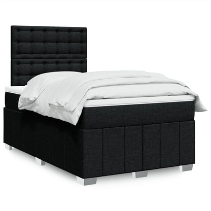 Cama Box Spring Con Colchón Tela Gris Taupe