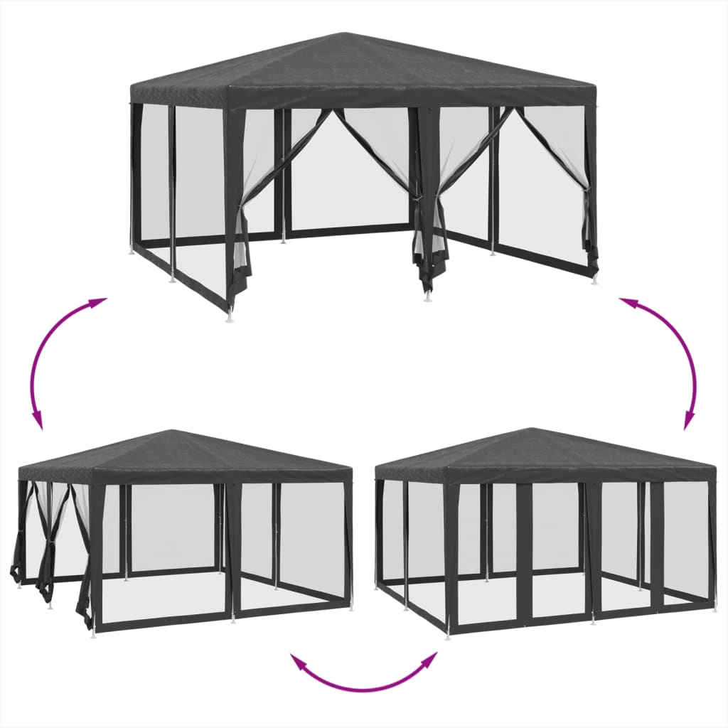 Carpa Para Fiestas 8 Paredes De Malla Hdpe Gris