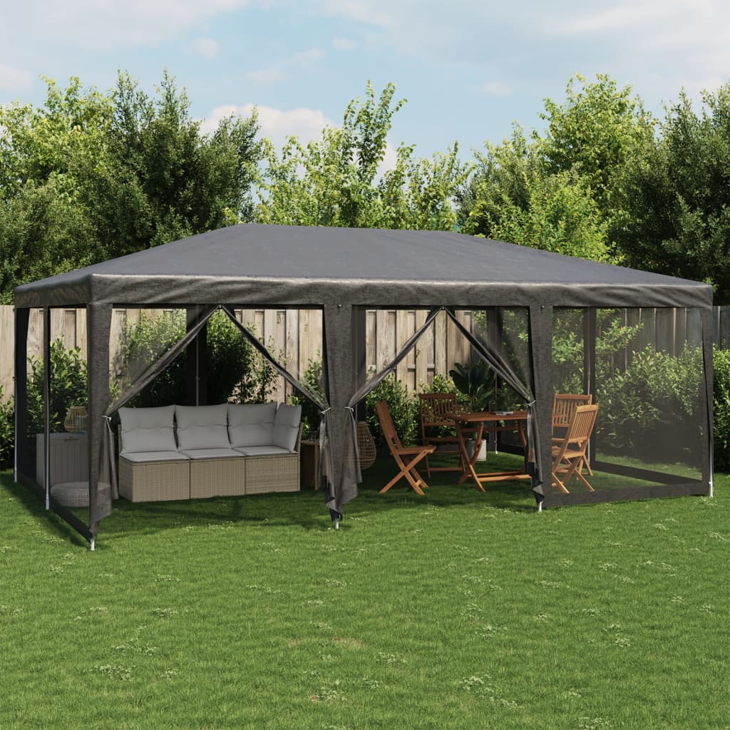 Carpa Para Fiestas 8 Paredes De Malla Hdpe Gris