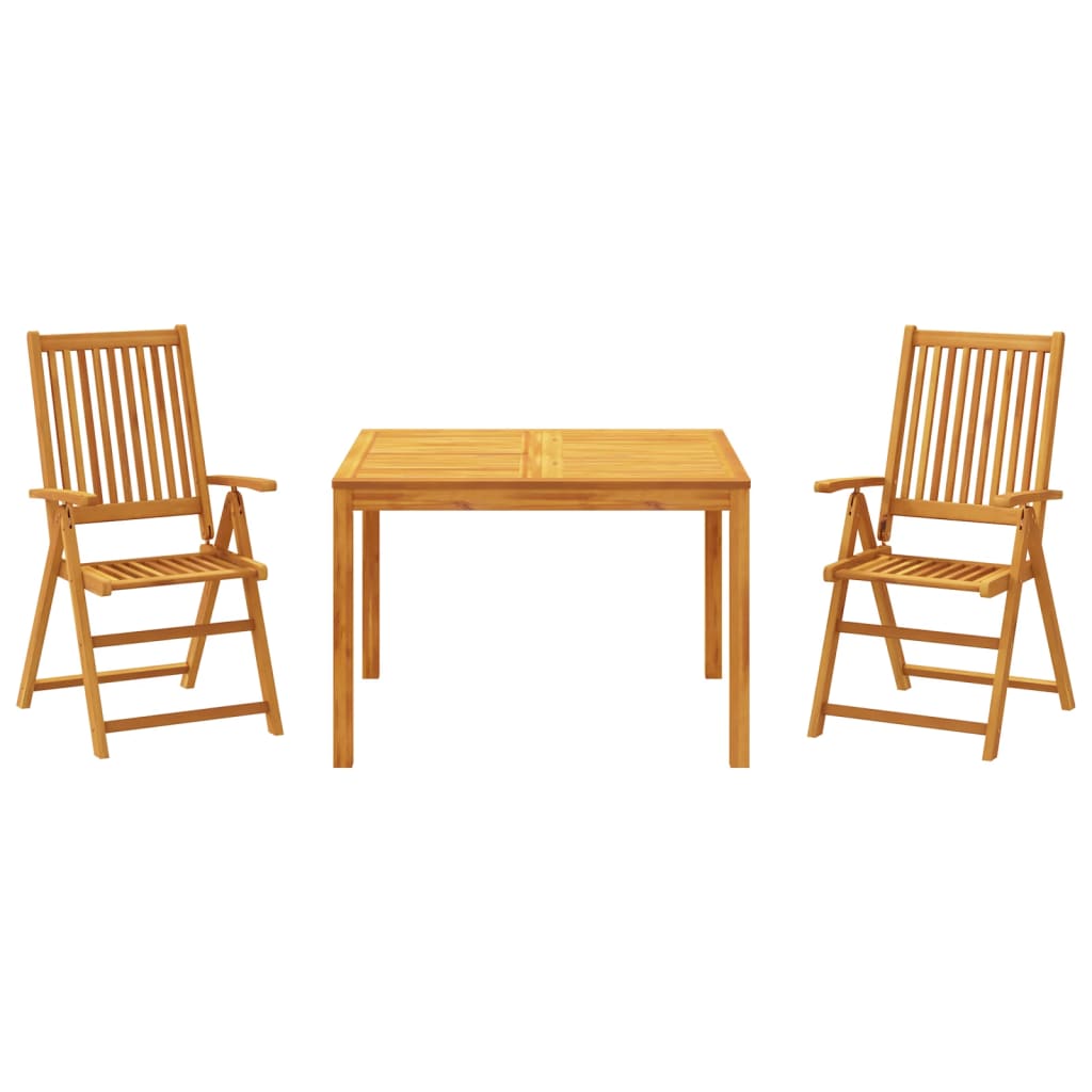 Juego De Comedor De Jardín 3 Piezas Madera Maciza De Acacia