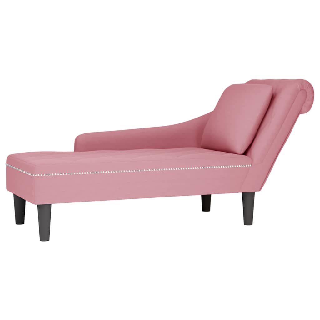 Tumbona Con Almohada Y Reposabrazo Derecho Terciopelo
