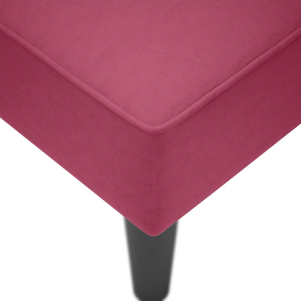 Chaise Longue Con Reposabrazos Derecho Terciopelo Rojo Vino