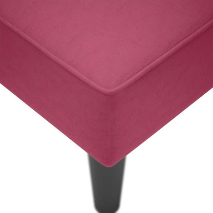 Chaise Longue Con Reposabrazos Derecho Terciopelo Rojo Vino