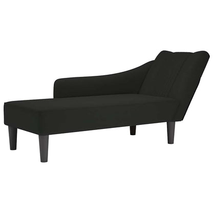 Chaise Longue Con Reposabrazos Derecho Terciopelo Rojo Vino