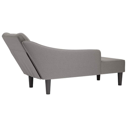 Chaise Longue Con Reposabrazos Derecho Tela Color Topo