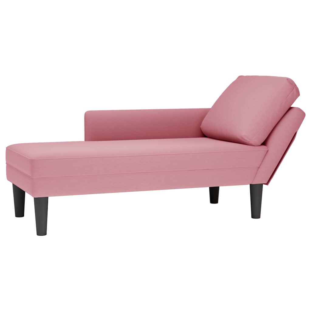 Tumbona Con Almohada Y Reposabrazo Derecho Terciopelo
