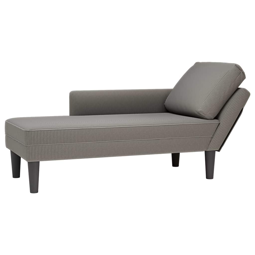 Chaise Longue Con Cojín De Tela De Pana Rojo Y Naranja