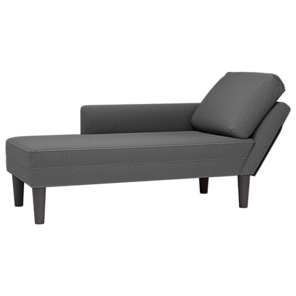 Chaise Longue Con Cojín De Tela De Pana Rojo Y Naranja